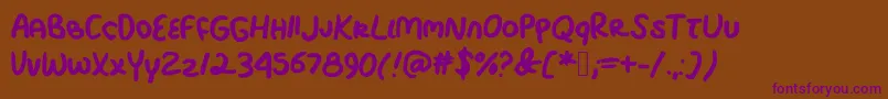 RockyCreek Font – Purple Fonts on Brown Background