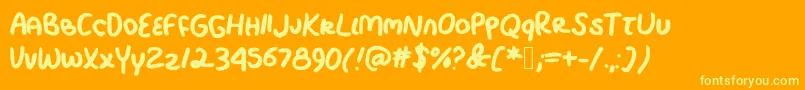 RockyCreek Font – Yellow Fonts on Orange Background
