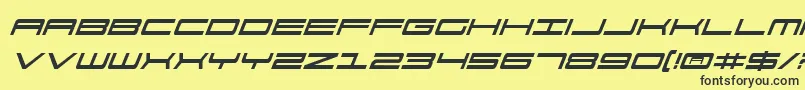 Czcionka 911PorschaItalic – czarne czcionki na żółtym tle