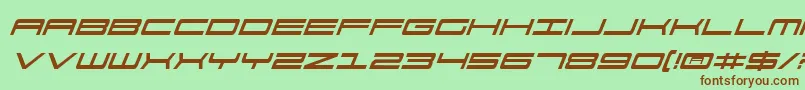 911PorschaItalic Font – Brown Fonts on Green Background