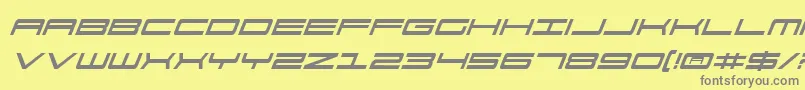 911PorschaItalic Font – Gray Fonts on Yellow Background