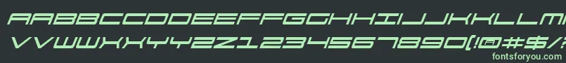 911PorschaItalic Font – Green Fonts on Black Background