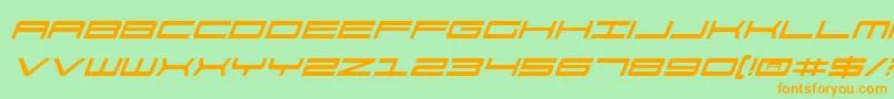 911PorschaItalic Font – Orange Fonts on Green Background