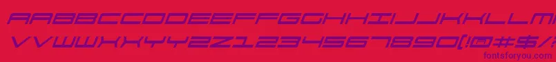 911PorschaItalic Font – Purple Fonts on Red Background