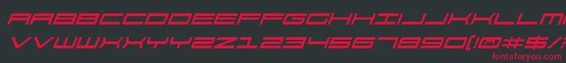 フォント911PorschaItalic – 黒い背景に赤い文字