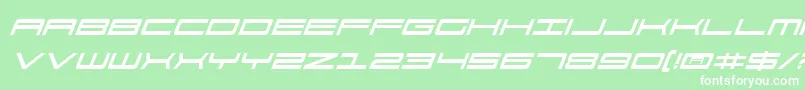 フォント911PorschaItalic – 緑の背景に白い文字