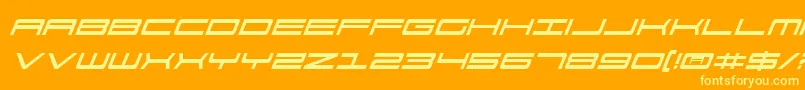 911PorschaItalic Font – Yellow Fonts on Orange Background