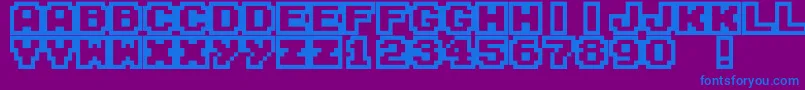 M04 Font – Blue Fonts on Purple Background