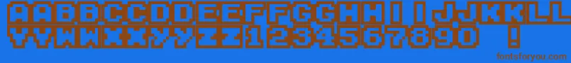 M04 Font – Brown Fonts on Blue Background