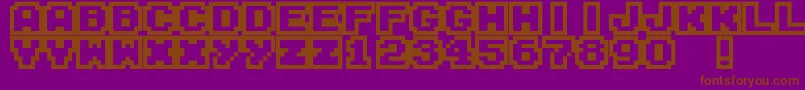 M04-fontti – ruskeat fontit violetilla taustalla