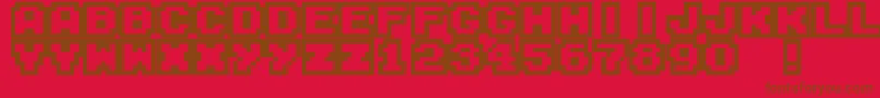 M04-fontti – ruskeat fontit punaisella taustalla