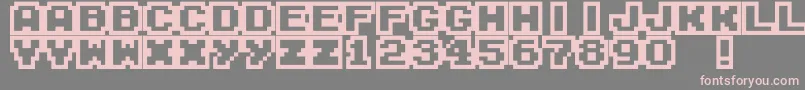 M04-fontti – vaaleanpunaiset fontit harmaalla taustalla