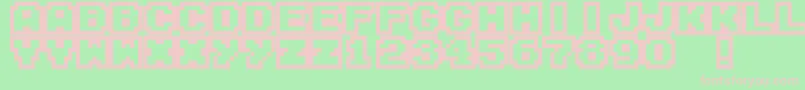 M04 Font – Pink Fonts on Green Background
