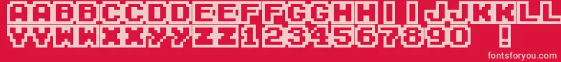 フォントM04 – 赤い背景にピンクのフォント