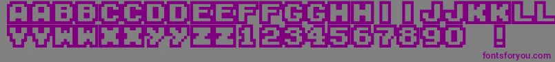 フォントM04 – 紫色のフォント、灰色の背景
