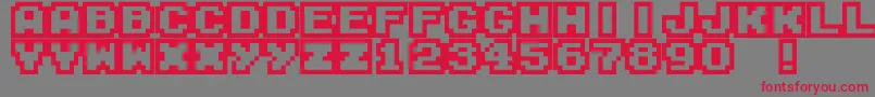 M04 Font – Red Fonts on Gray Background