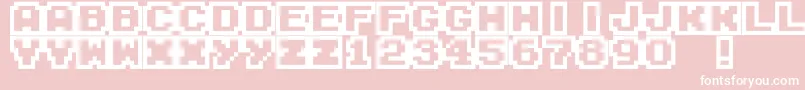 M04 Font – White Fonts on Pink Background