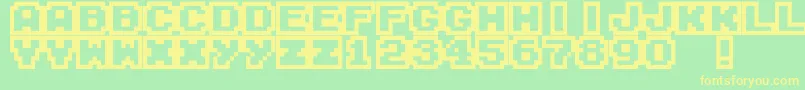 M04 Font – Yellow Fonts on Green Background
