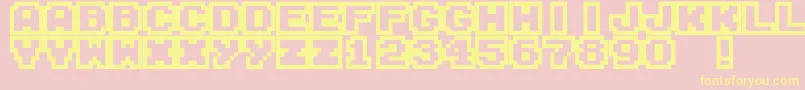 M04-Schriftart – Gelbe Schriften auf rosa Hintergrund