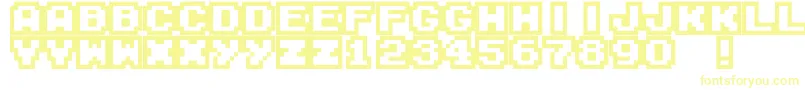 M04 Font – Yellow Fonts on White Background