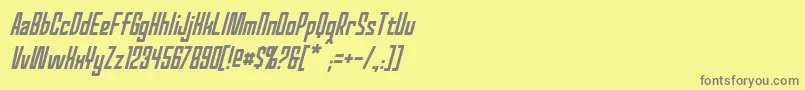 RedWorldItalic Font – Gray Fonts on Yellow Background