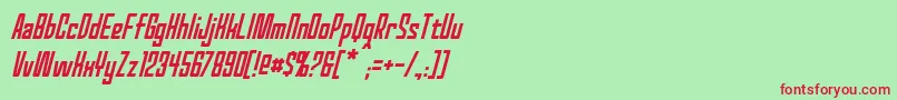 RedWorldItalic Font – Red Fonts on Green Background