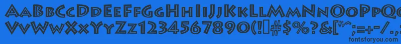 Шрифт Leetoscaniniinlinesh – чёрные шрифты на синем фоне