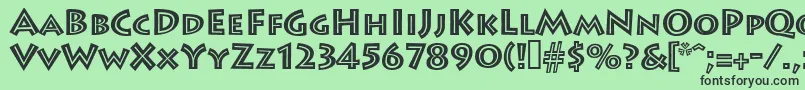 フォントLeetoscaniniinlinesh – 緑の背景に黒い文字