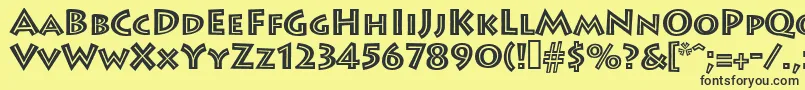 Leetoscaniniinlinesh Font – Black Fonts on Yellow Background