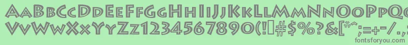 フォントLeetoscaniniinlinesh – 緑の背景に灰色の文字