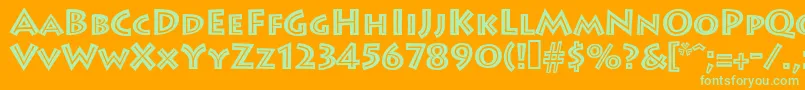 Leetoscaniniinlinesh Font – Green Fonts on Orange Background