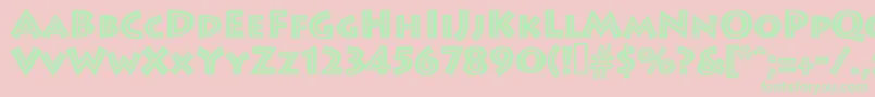 Leetoscaniniinlinesh-Schriftart – Grüne Schriften auf rosa Hintergrund