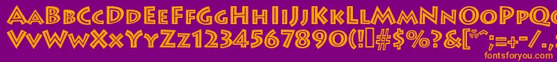 フォントLeetoscaniniinlinesh – 紫色の背景にオレンジのフォント