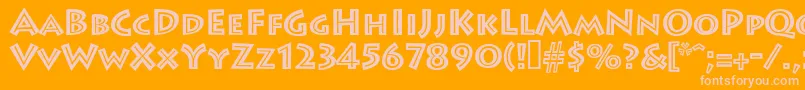 Czcionka Leetoscaniniinlinesh – różowe czcionki na pomarańczowym tle