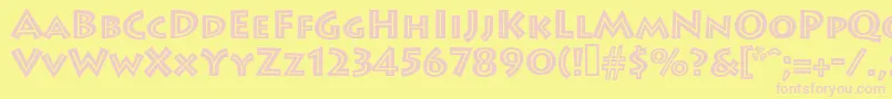 Leetoscaniniinlinesh Font – Pink Fonts on Yellow Background