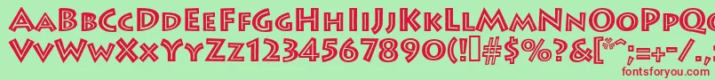 Leetoscaniniinlinesh Font – Red Fonts on Green Background