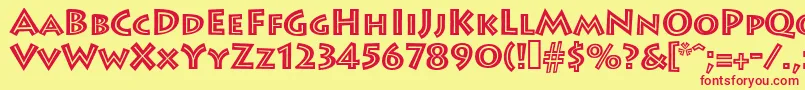 Leetoscaniniinlinesh Font – Red Fonts on Yellow Background