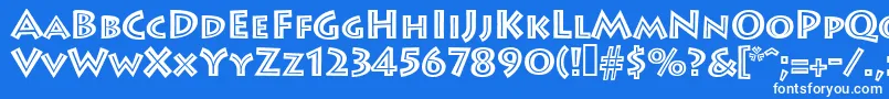 Шрифт Leetoscaniniinlinesh – белые шрифты на синем фоне