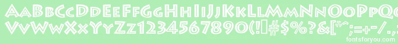 フォントLeetoscaniniinlinesh – 緑の背景に白い文字