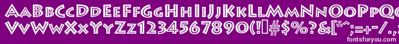 フォントLeetoscaniniinlinesh – 紫の背景に白い文字