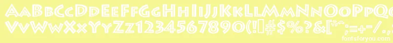 フォントLeetoscaniniinlinesh – 黄色い背景に白い文字