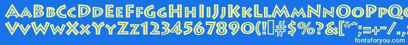 Leetoscaniniinlinesh Font – Yellow Fonts on Blue Background