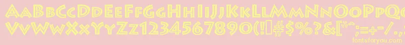 Leetoscaniniinlinesh Font – Yellow Fonts on Pink Background
