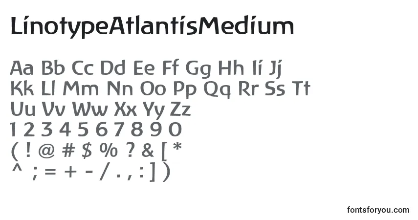 Fuente LinotypeAtlantisMedium - alfabeto, números, caracteres especiales