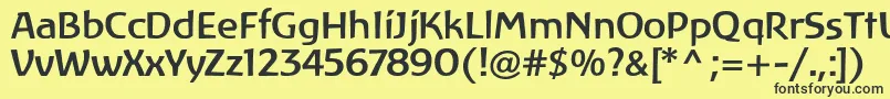 Czcionka LinotypeAtlantisMedium – czarne czcionki na żółtym tle