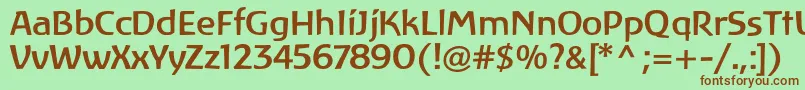 Czcionka LinotypeAtlantisMedium – brązowe czcionki na zielonym tle