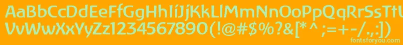 フォントLinotypeAtlantisMedium – オレンジの背景に緑のフォント