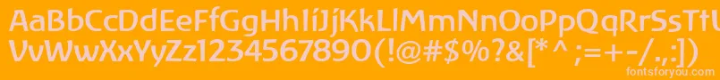 Czcionka LinotypeAtlantisMedium – różowe czcionki na pomarańczowym tle