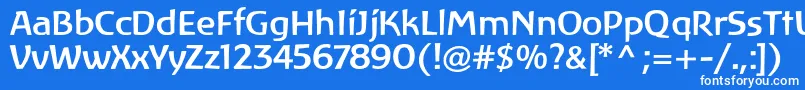 Шрифт LinotypeAtlantisMedium – белые шрифты на синем фоне
