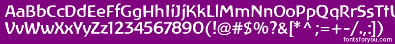 Czcionka LinotypeAtlantisMedium – białe czcionki na fioletowym tle